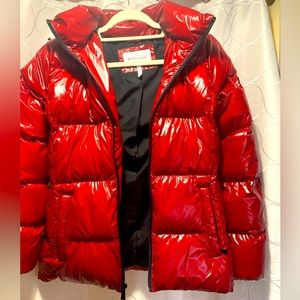 BCBGeneration Red Puffer Jacket Womens Extra Small